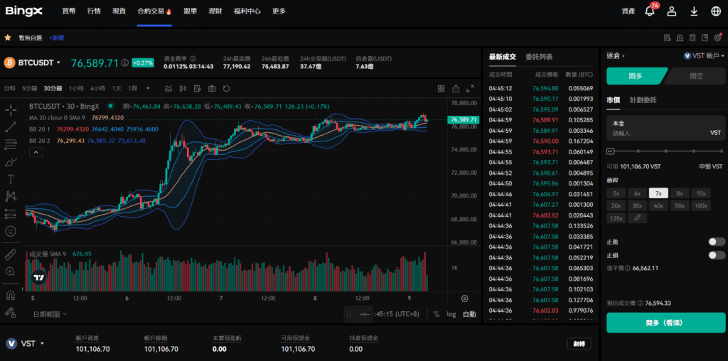 BingX模擬下單介面